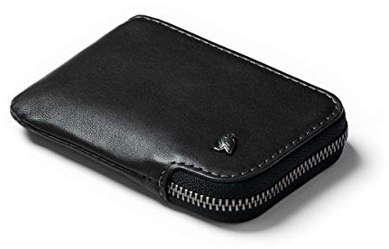 Bellroy Leather Card Pocket Wallet, Schlanke Brieftasche mit Reißverschluss (Max. 15 Karten, Fach für Scheine und Münzen) - Black