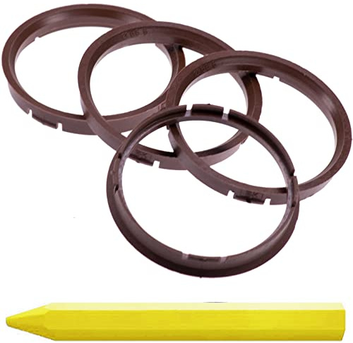 RKC 4X Zentrierringe Braun 73,0 mm x 66,6 mm + 1x Reifen Kreide Fett Stift