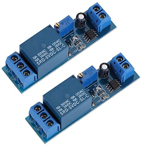 Lazmin 2 Stücke 5 V Zeitrelais Modul, Einstellbare Zyklus Timer Verzögerungsschalter Modul Mit Timer Steuerschalter 0-10 Sekunden Zeitverzögerung