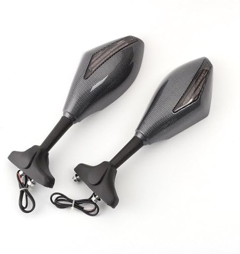 LUXUNA Motorrad Spiegel Carbon Motorrad Blinker Rückspiegel Für Y&AMAHA FZ1 YZF R1 R6 R6S 2006 2007 2008