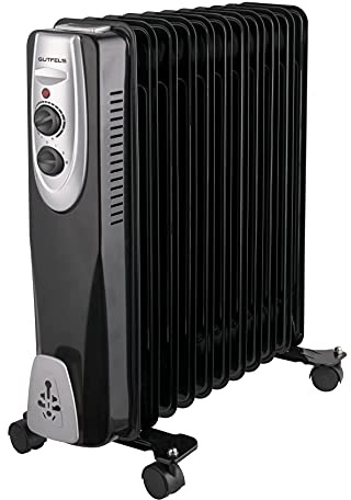 Gutfels HR 32011 sw Öl-Radiator | 3 Heizstufen | 11 Rippen | 2500 Watt Leistung | Schwarz, 5050076