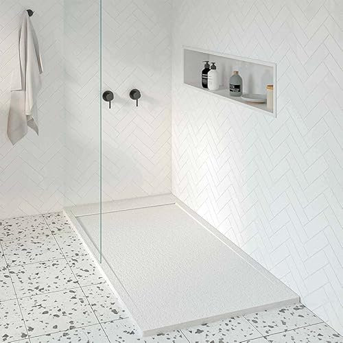 KOES - Plato de Ducha de Resina Modelo AMUR – 90x130 – Blanco RAL 9003