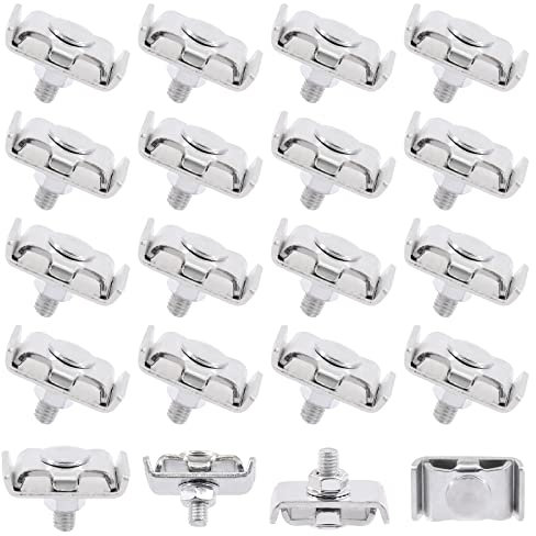 Mardatt 30 Pcs Metal Gridwall Joining Clips Connectors with Screws, Zinc Plated Grid Wall Clamp for Grid Panel