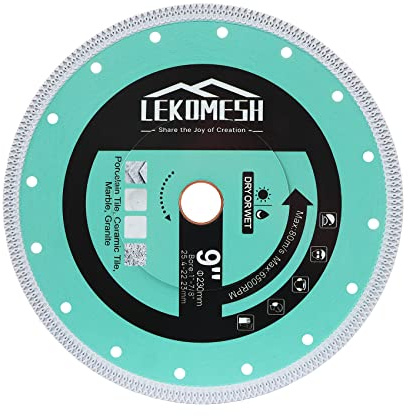 Diamantscheibe 230 mm Sägeblatt – LEKOMESH superdünn, schnell, sauberer Schnitt aus Porzellan, Keramik, Fliesen, Marmor, Granit, Kunststein, X Mesh