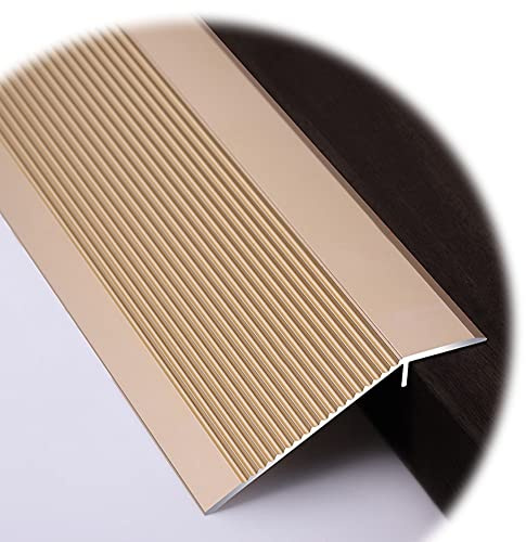 MKEING Aluminium Boden Übergangsleiste 100mm Übergangsprofil Türschwelle Übergangsschiene Teppichkantenleiste Höhenausgleich 10-40mm (Color : Gold)