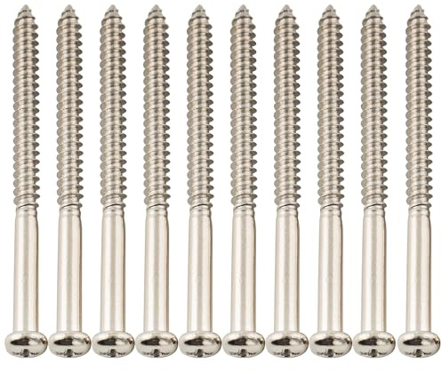 Musiclily Ultra 2,6x35mm Tonabnehmer Schrauben Set Nickel 10 Stück | Edelstahl,für J-Bazz P-Bass P90 JM Style E-Gitarre Bass Pickup