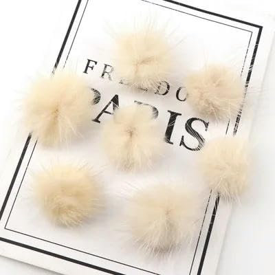QIUMING 10pc 25mm DIY Pompon Imitation Pelz Kugeln Pompons für Ring Schlüsselbund Schuhe Hüte Flauschigen Pom Pom DIY Handwerk zubehör Material