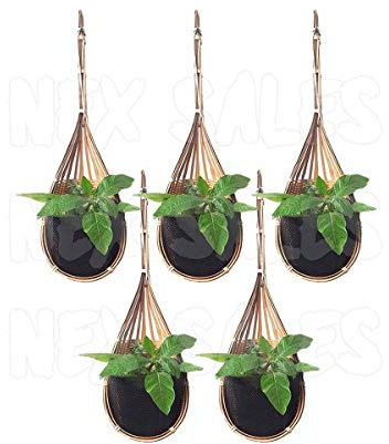 SOYDAN Pot de Fleurs Suspendu en Bambou, Lot de 5, orchidée Vanda, Panier tissé, décoration de Jardin, maison/11