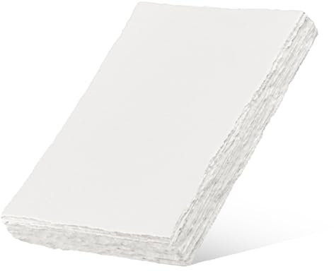20 Pack Büttenpapier Handgefertiges Weißes, Aquarellpapier Dickes 300 GSM, Baumwoll-Aquarellpapier, Für GrußKarten DIY, Gemälde, Briefe, Schreibwaren, Student, Anfänger - 15.2 X 10.2 cm