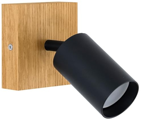 LED Wood Deckenstrahler 1 Flammig Schwenkbar - Handgefertigte Spots Deckenleuchte Modern aus Eiche - Strahler Deckenlampe Holz - GU10 Spotlight Lampe Wohnzimmer (Ohne Glühbirne) - Länge 10cm