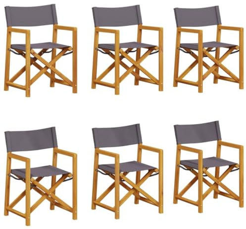 vidaXL 6-teiliges Klappstuhl-Set, dunkelgrauer Stoff