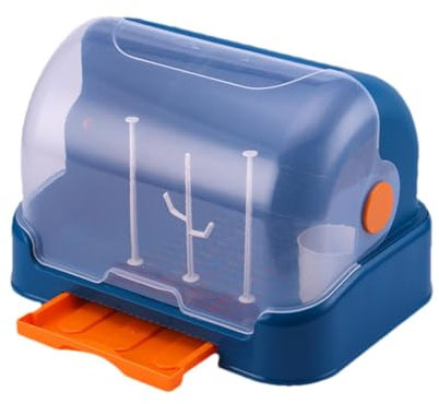 Flaschenregal, Flaschenregal zum Trocknen von Flaschen, staubdichter Flaschenhalter, Organizer für Babyflaschen, großes Fassungsvermögen, mit abnehmbarem Abtropfschale für g