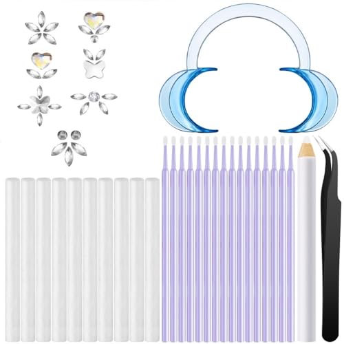 Vautvis 10 pcs Zahn Edelstein Set DIY Zahn Edelstein Kit Zahnstein Schmuck Zahnschmuck Set Mit Kleber Für Zähne Teeth Gems Kit