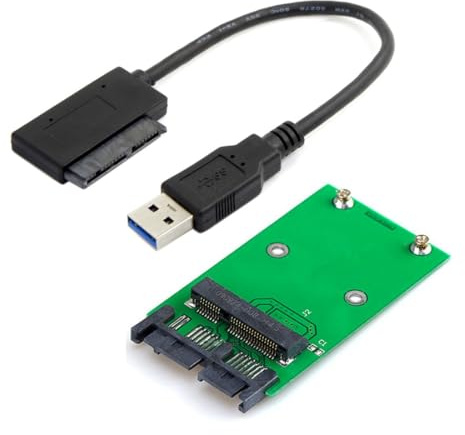 chenyang Adattatore convertitore da Micro SATA a Mini SATA mSATA SSD Hard Disk PCB da 1,8 pollici con cavo dati USB 3.0