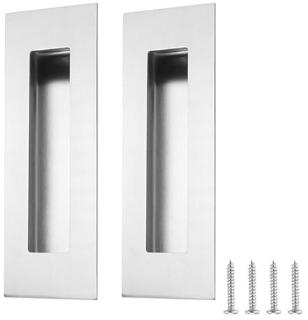 DEFIYEAR 2PCS 150mm Stainless Sliding Door Handles, Flush Door Handles | Suitable for Pocket Doors, Barn Doors, Cabinets & Wardrobe Closets