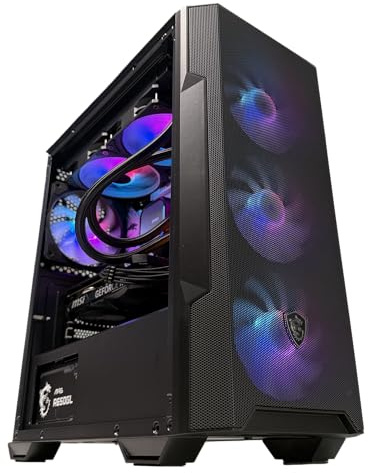 Golook PC Gaming Fisso Dekstop - Ryzen 7 5700X, RTX 5050 8GB GDDR7, SSD 500GB, 16GB RAM, Dissipatore a Liquido, 6 Ventole