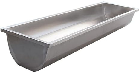 LOVIVER feeding Trough Livestock Feeder Heavy Duty Thickened Stainless Steel Feeder Waterer for Deer Alpacas s Supplies
