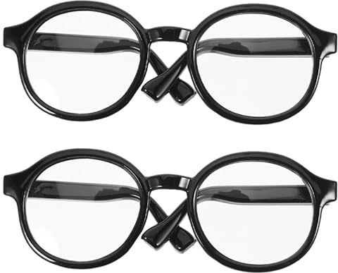 BESTonZON 2 Stück Mini Puppenbrillen Mit Transparenten Gläsern Weiche Flexible Puppenzubehör Für Baumwollpuppen Stylische Miniatur-Brillen Für Puppenhaus Dekoration Und Kostüm
