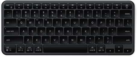 Satechi Slim EX1 Wireless Keyboard, Compact Keyboard for Mac, Windows, Android, Multi-Device 4-in-1 Connectivity (3X Bluetooth + 2.4GHz), Instant OS Remap, USB-C Rechargeable Battery, Space Black