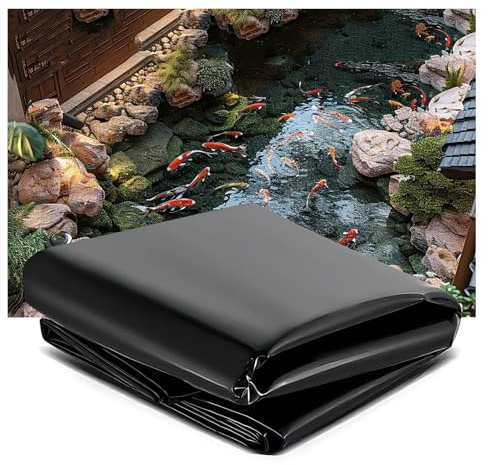 Generisch Teichfolie 3x3m/9.84x9.84ft,Sonnenschutz HDPE Teichfolien für Fischteiche, Brunnen, Wassergarten und Wasserfall