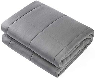 Waowoo Adult Weighted Blanket Queen Size (15lbs 60x80) Heavy Blanket with Premium Glass Beads, (Dark Grey
