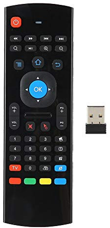 Annadue 81 Keys Built‑in 6‑Axis Inertial Sensor, 2.4G Wireless Radio Frequency Technology Wireless Keyboard, Remote Control, Plastic + Silicone for Games TV(black)