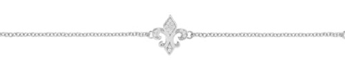 TALISMAN JEWELRY Bracelet Fleur de Lys en Argent avec Zircons Blancs - -Fleur de Lis-
