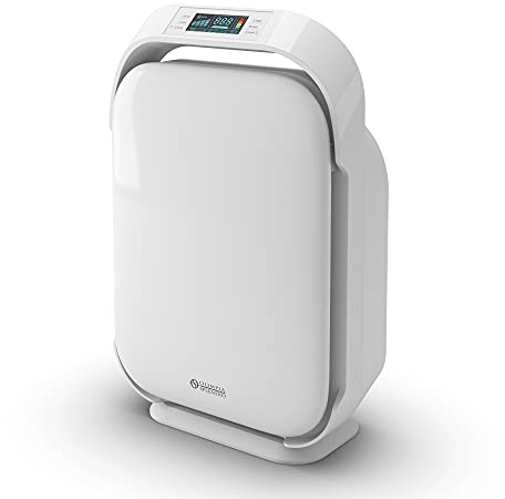 Olimpia Splendid 99278 Aura Absolute Purificatore d'aria, Tre stadi di filtrazione con Hepa14, Ionizzatore e Lampada UV germicida, Regolazione automatica, Wi-fi integrato e voice control