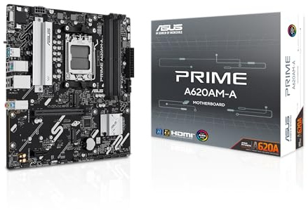 ASUS Prime A620AM-A-CSM Business Mainboard AMD A620 | DDR5, PCIe 4.0 & 4.0 M.2-Unterstützung, Realtek 1-Gb-Ethernet, DisplayPort, HDMI, USB 5 Gbit/s A, SATA 6 Gbit/s, Aura Sync