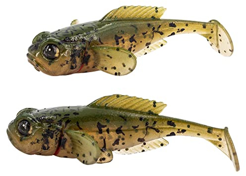 FISHN GOBYone Gummifisch Set 5-teilig – 7,6cm 9g Ultra Realistische Grundel & Mühlkoppe – Softbait Kunstköder für Barsch, Zander, Forelle & Hecht – Perfekte Grundführung, kein Umkippen