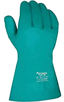 Juba G, sin soporte nitrilo flocado ligero, verde - SIZE: 9