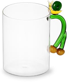 Ichendorf Milano Transparente Schneckenförmige Tasse, Borosilikatglas, 8 cm Durchmesser, 10 cm Höhe, 450 ml, Spülmaschinenfest