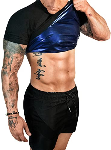 T-shirt de sauna pour hommes, combinaison de sudation, t-shirt de compression, perte de poids, chemises de mise en forme du corps pour l'entraînement et le sport