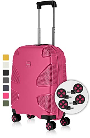IMPACKT IP1 Hartschalen-Koffer S - 55x40x20 cm, 38 L, 2,8 kg - Handgepäck - TSA-Schloss, USB-C Port, auswechselbare Rollen - aus recyceltem Material - 6 Jahre Garantie
