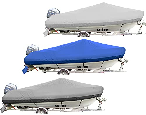 UK Custom Covers RIBCOVER - Cubierta de costilla semidimensional impermeable resistente (gris, 17-18 pies (ancho de haz 96 pulgadas)