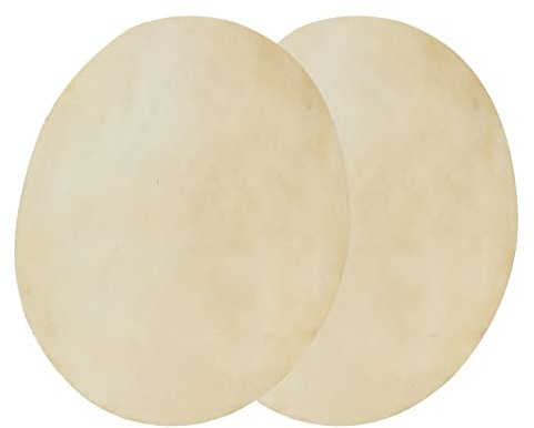 2 Stück Büffel-Trommelfell Büffelleder Runder Beige Felltrommel für Afrikanische Bongo-Trommeln und Bongo-Trommel (9,0 Zoll)