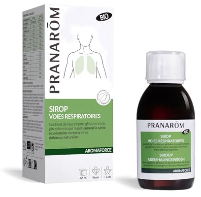 PRANARÔM - Aromaforce - Sirop Voies Respiratoires - Compléments Alimentaires - Aux Huiles Essentielles - Eucalyptus Globulus Et Pin Sylvestre - Vegan - 225 ML