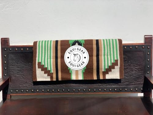 EQUIGEAR Western Show Horse Satteldecke aus neuseeländischer Wolle, Western-Design, handgefertigte Satteldecke, Wollpolster, Sensor Flex (Anpassung möglich), WK67 (34x42)
