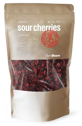 GymBeam Amarene Liofilizzate 100g, Frutta Liofilizzata Ricca di Vitamine e Antiossidanti, Senza Zuccheri Aggiunti, Ideale per Cucinare e per Spuntini Sani