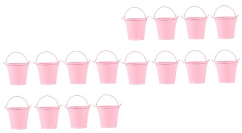 Toddmomy 16 Stück 8 Stück Pflanzgefäße Körbe Silberne Blecheimer Kleine Eiseneimer Metalleimer Blumenvasen Mini-Rosa-Eimer Mini-Eiseneimer Zylindervasen Mülltonne Tragbare
