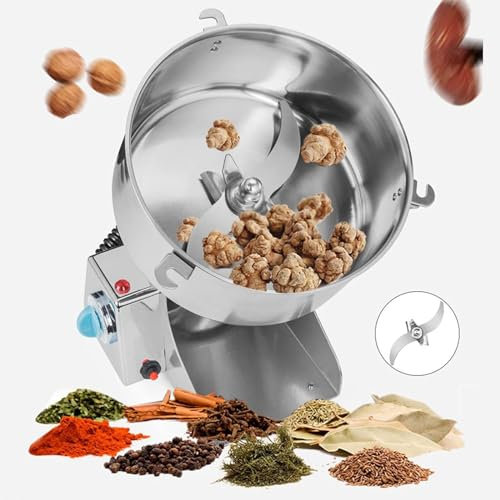 WDDEYYDS Commercial Grain Mill Grinder Electric Wheat Berries Grinder Rice Flour Mill Machine Swing Type Spice Dried Vegetables Fruits Grain Grinder,800g
