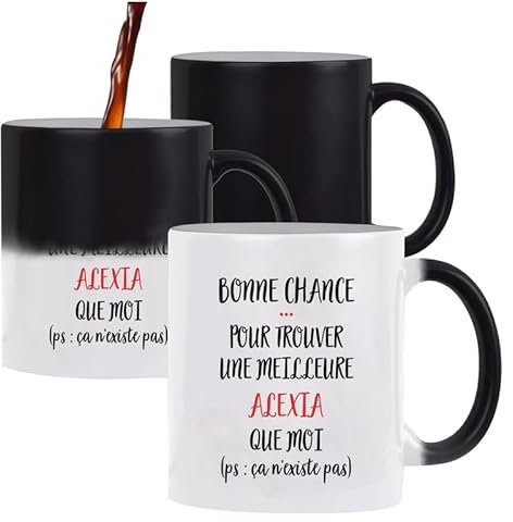 Planetee Tasse Magique Alexia ça n'existe pas | Mug qui change couleur avec la chaleur | Idée Cadeau Prénom Surnom Nom de Famille Humour Collègue Travail Anniversaire Noël