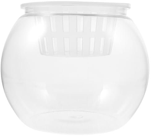 Supvox Runder Transparenter Fischbehälter Für Goldfische Und Pflanzen Als Dekoration Für Tisch Oder Büro Aquarium Kunststoff Vielseitig Einsetzbar Und Elegant Gestaltet