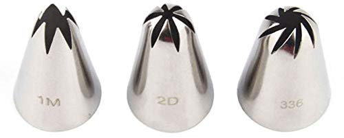 Outils de décoration de gâteaux, buses de piping p 3 pièces/ensemble # 1 M # 2D # 336 conseils for gâteaux, décoration de crème, glaçage, douilles de pâtisserie, outils de décoration de cupcakes, uste