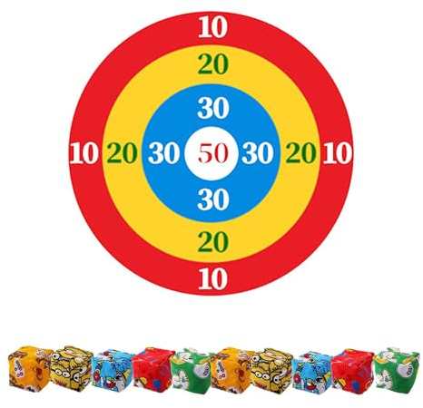 Boccia Set di bocce per interni morbidi, set bocce, 1 disco bersaglio con 10 palline di sabbia (colore casuale)