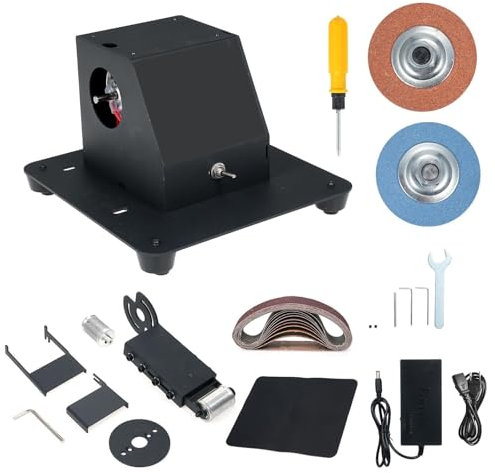 Vislone Mini-Bandschleifer, multifunktionaler elektrischer Bandschleifer, 7 einstellbare Geschwindigkeiten, elektrische Polier- und Schleifmaschine, kleiner elektrischer Schleifer