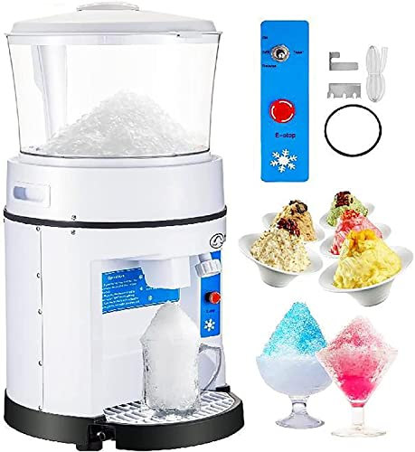 XNYXLPP Tritaghiaccio Commerciale per tritare Il Ghiaccio, Produttore Elettrico di Coni di Neve da Tavolo da 350 W, 1100 libbre/Ora con tramoggia da 17,6 libbre