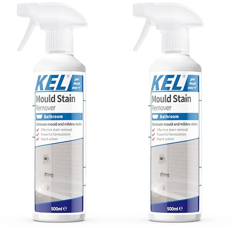 KEL - Mould Stain Remover Spray, Removes Mouldy Stains From Walls, Tiles, Silicone Seals & More - (2 x 500ml)