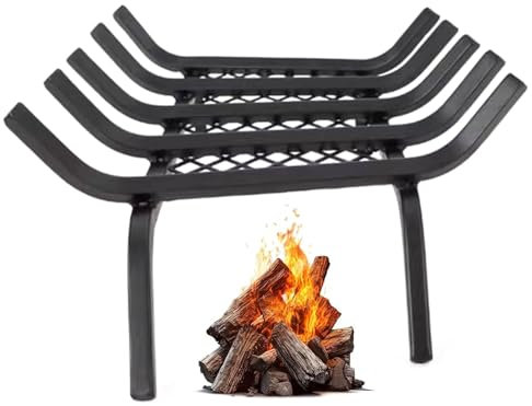GTPBAO Kaminholzregal Holzwiegen Kaminroste mit Gluthalter - 68cm Kaminholzrost, Hochbelastbarer Massiver Stahl, 5 Stangen, Holzofengrube für Kaminherd Drinnen und Draußen