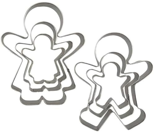 6 Pieces Gingerbread Man Cookie Cutters Set Stainless Steel Boy and Girl Biscuit Cutter Shapes for Baking Cake Pastry Holiday Decoration,Cake Cutter